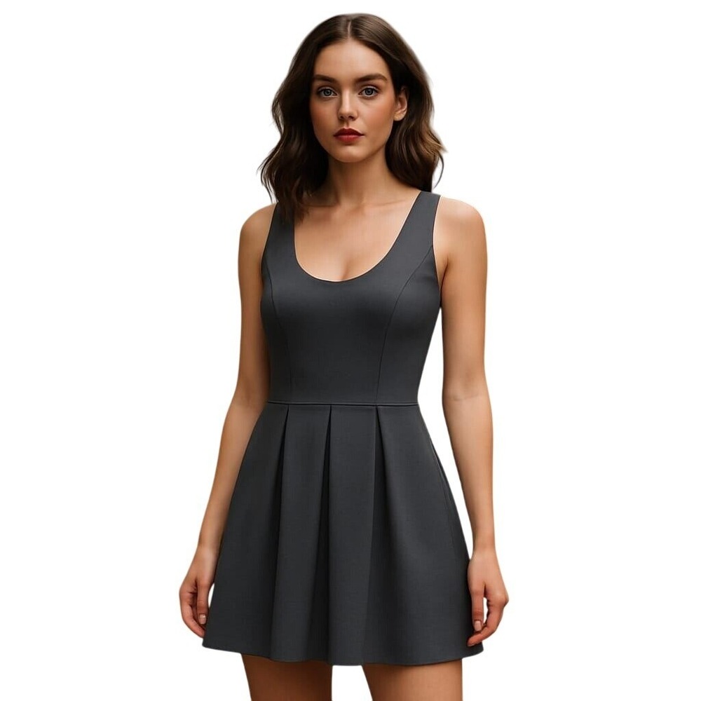 Bordeaux Anthropologie Fit & Flare Dress Sleeveless‎ Pleated Party Cocktail XS